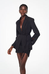 Balarabe Sırtı Açık Bağcıklı Blazer